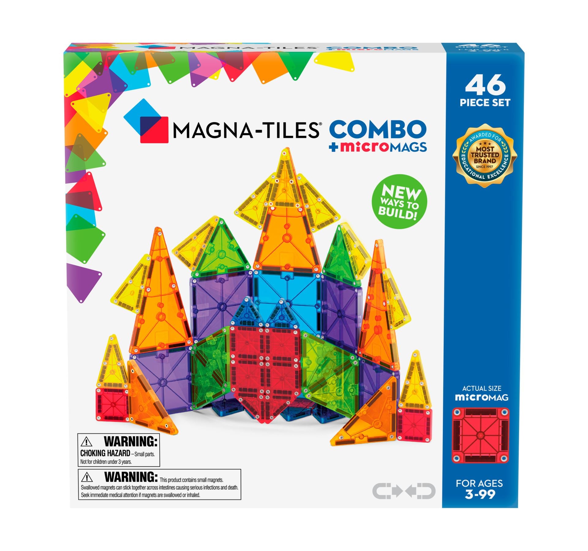 Magna-Tiles MicroMAGS – Kit Lettres Magnétiques 56 Pièces – Apprentissage Alphabet Et Phonétique