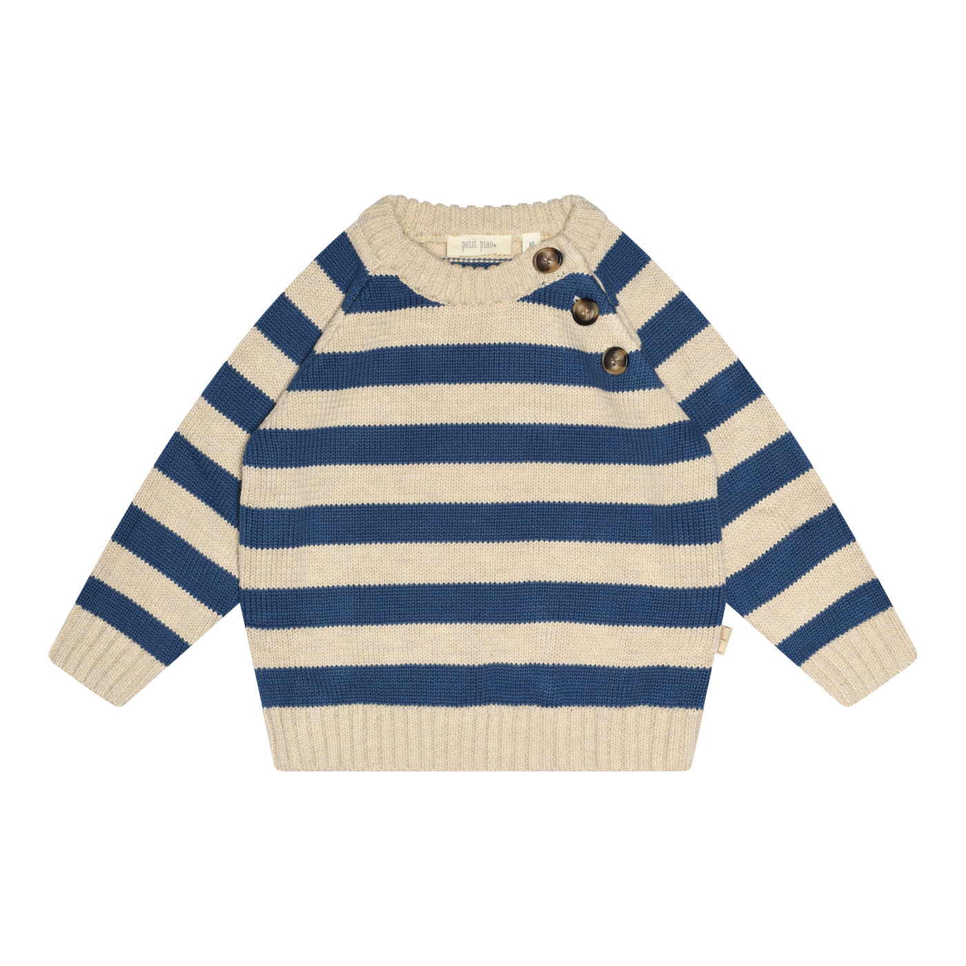 Stribede Sweater, Denim Blue, Petit Piao