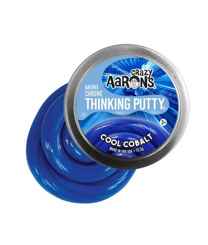 Mini Cool Cobalt, Chrome, 5 cm, Crazy Aaron's Thinking Putty