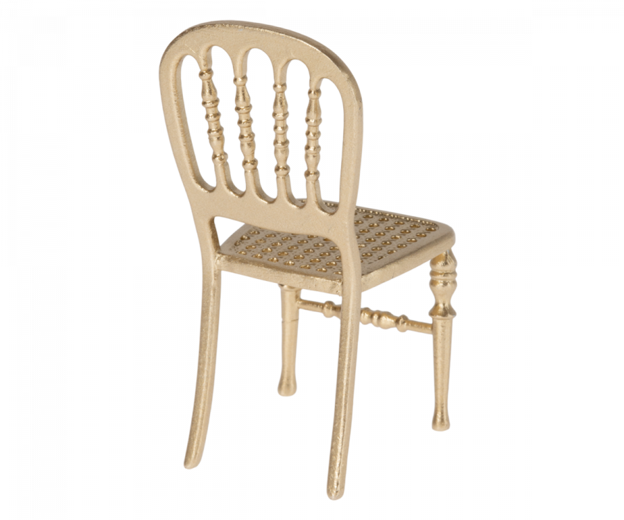 Guld stol i Metal, Mus, Maileg - bagfra
