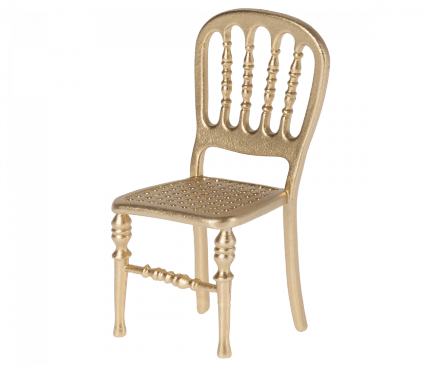 Guld stol i Metal, Mus, Maileg - forfra