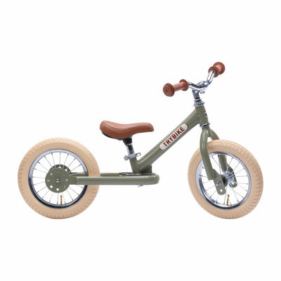 Balancecykel To Hjul, Vintage Green, Trybike - fra siden