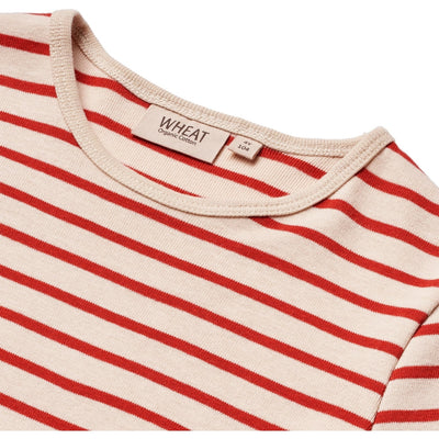 Stig Langærmet T-shirt, Red Stripe, Wheat