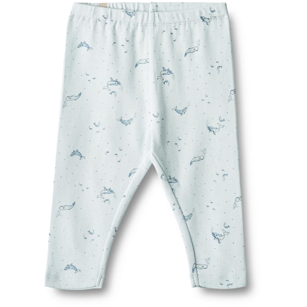 Silas Baby Bukser, Light Blue Whales, Wheat