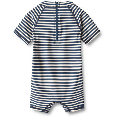 Baby UV Svømmedragt Cas, Indigo Stripe, Wheat