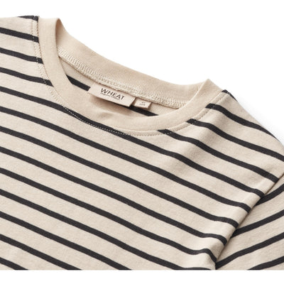 Fabian T-shirt, Navy stripe, Wheat