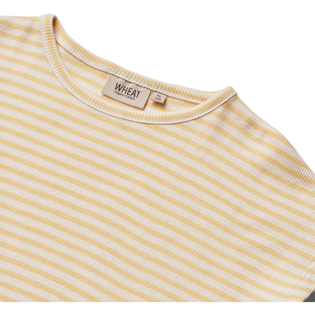 Bette T-shirt, Pale Apricot Stripe, Wheat