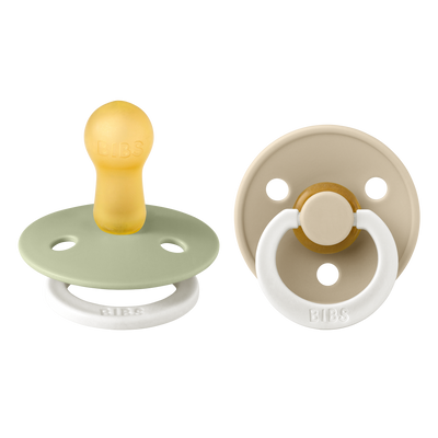 BIBS, 2, Sut Night, Sage GLOW/Vanilla GLOW, 2-pak, 6-18 mdr.