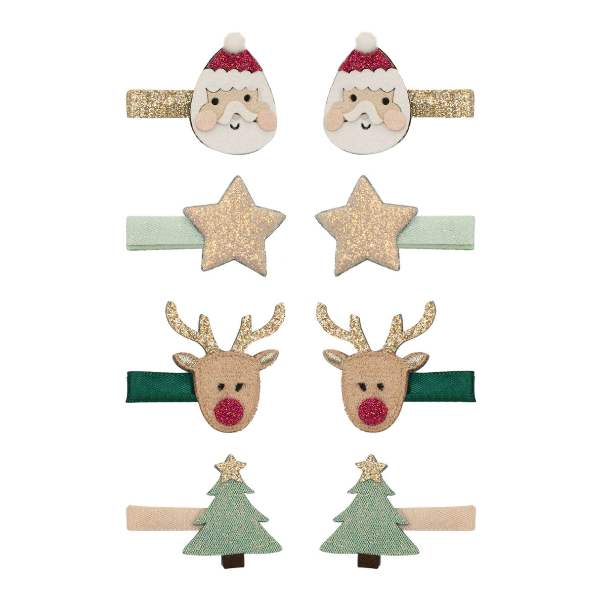 8 hårclips - Mini Santa Christmas, Mimi & Lula