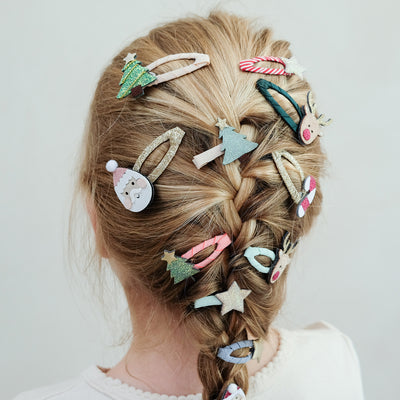 8 hårclips - Mini Santa Christmas, Mimi & Lula