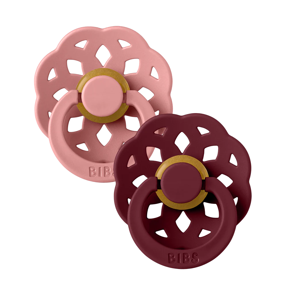 Boheme, Latex, Str. 2, Dusty Pink/Elderberry, 2-pak, Bibs Sut