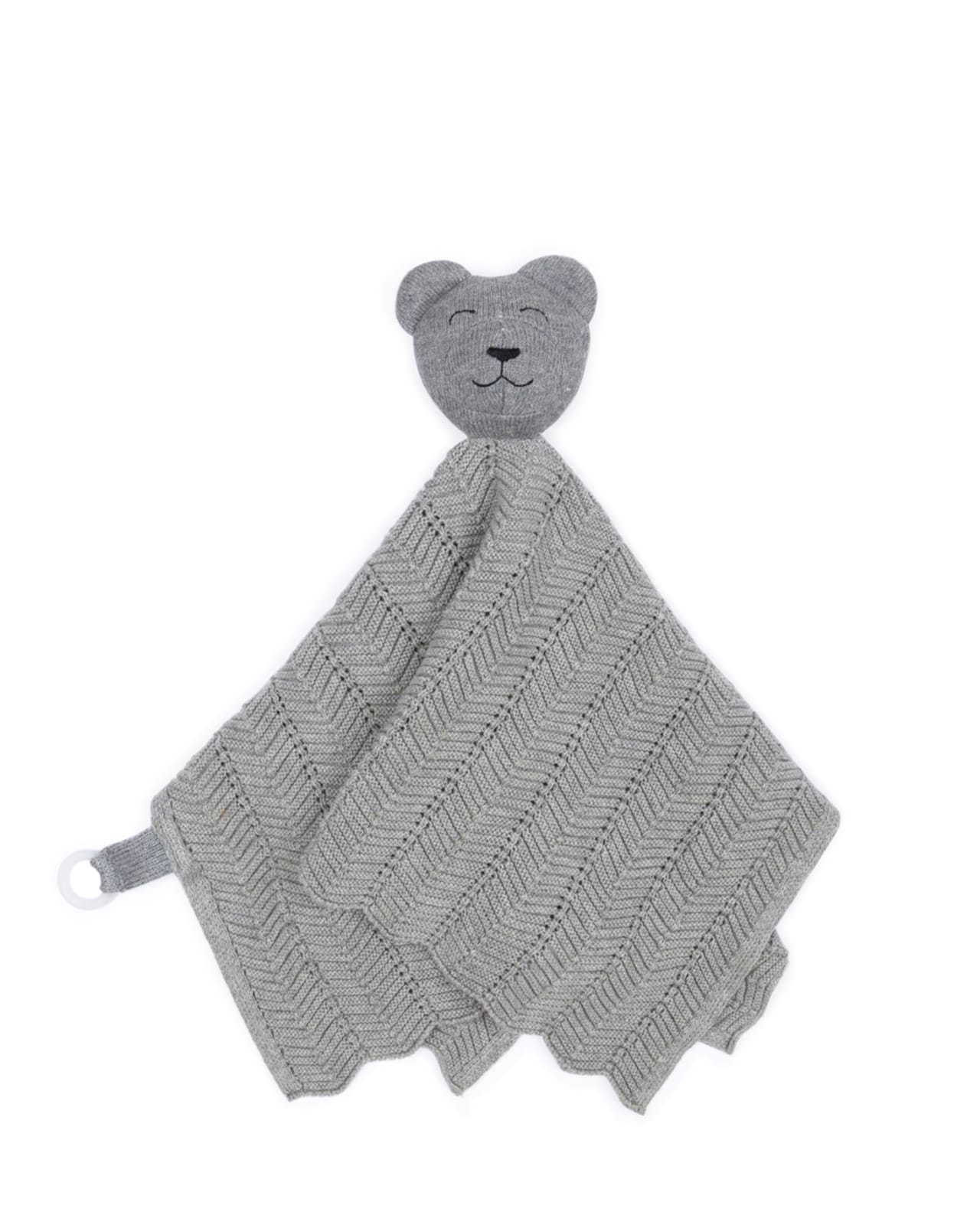 Nusseklud, Bamse, Grey fra Smallstuff
Skøn nusseklud designet som en bamse i grå sildebensstrik. Baby, gave til baby, babyshower, barselsgave 