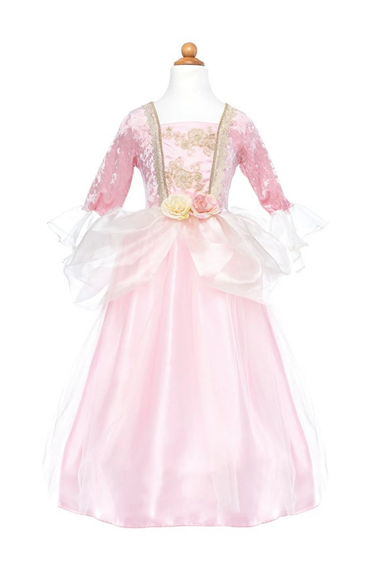 Prinsesse kjole, Pink Rose, 3-4 År, Great Pretenders