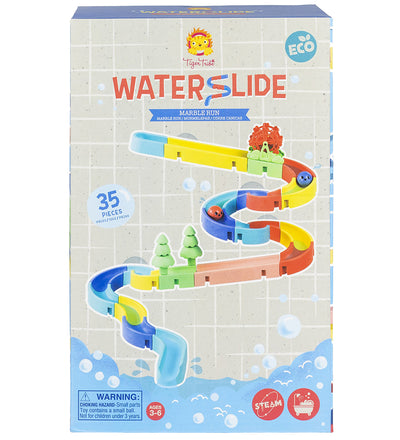 Water Slide, Kuglebane, Tiger Tribe

Byg din egen vandrutsjebane-kuglebane med 25 dele og se de sjove kugler suse gennem banen. Perfekt til badekar, bruseniche eller udendørs leg med vand.