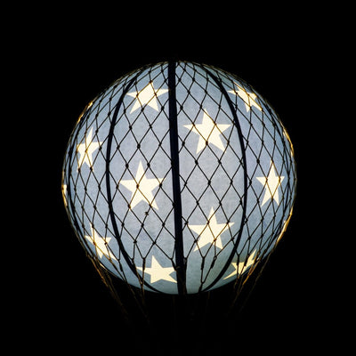 Luftballon Blue Stars LED Lys, 18 cm. Travels Light, Authentic Models