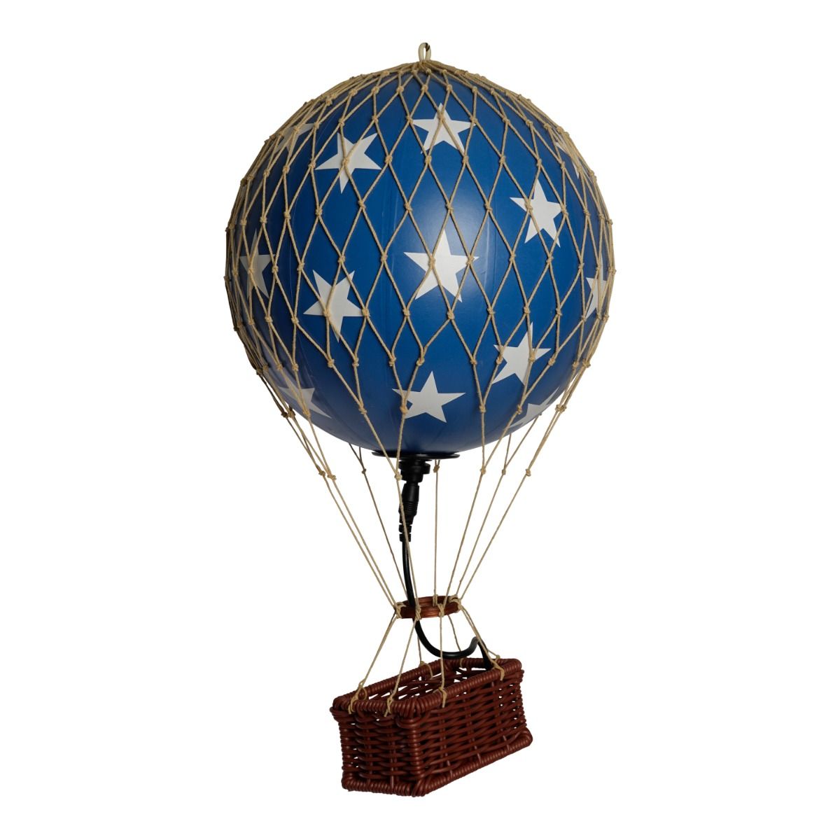 Luftballon Blue Stars LED Lys, 18 cm. Travels Light, Authentic Models