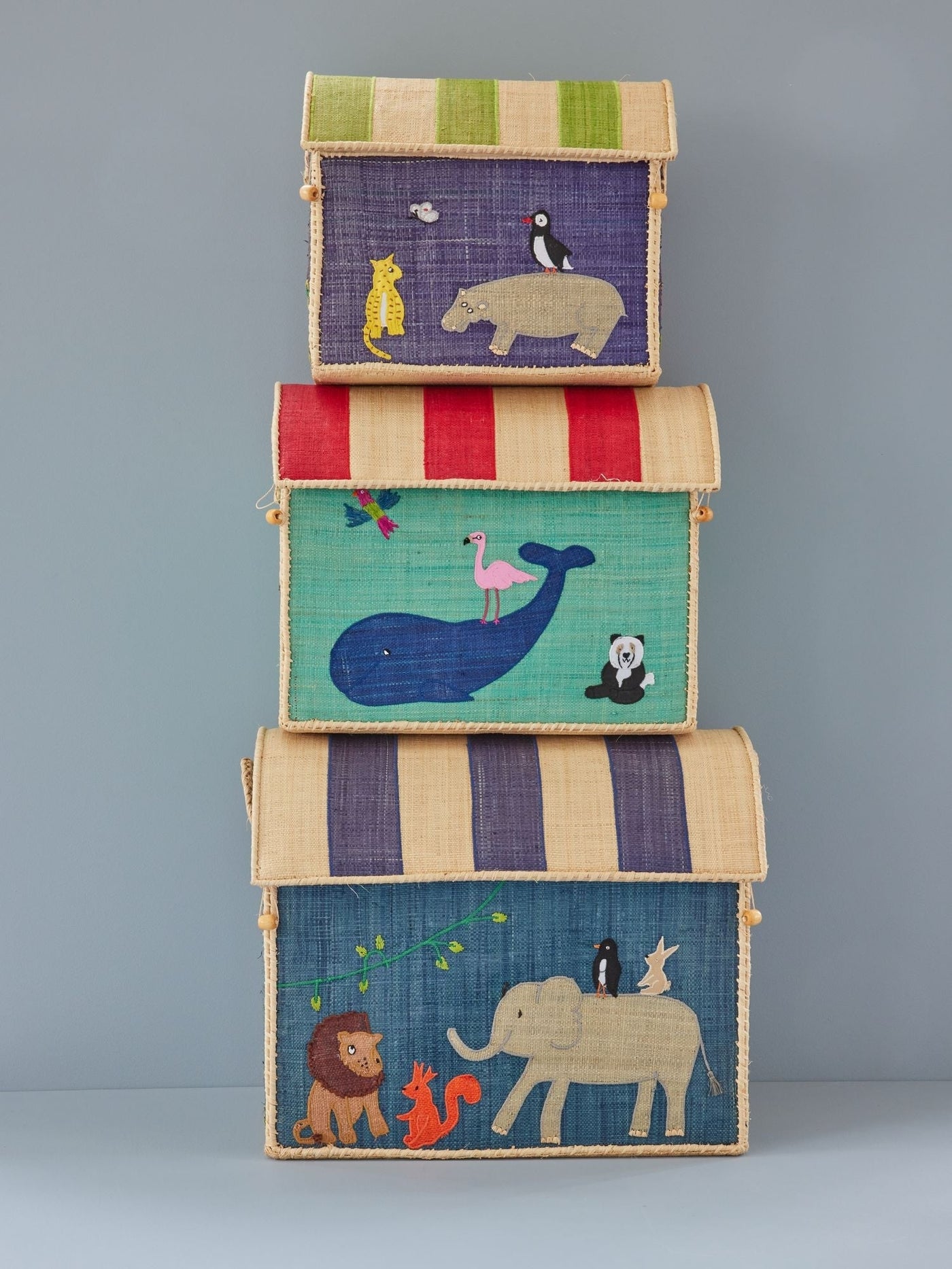 Raffia Opbevaringshus, Animal Theme, Rice