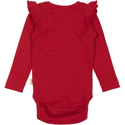 Body L/S Frill Modal, Heart, Jet Red, Petit Piao