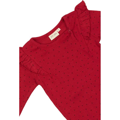 Body L/S Frill Modal, Heart, Jet Red, Petit Piao