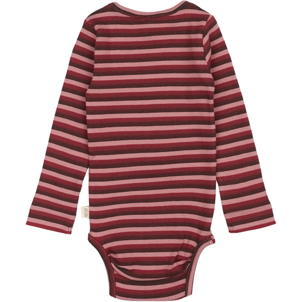 Body L/S Modal Multi Stripe, Biking Red, Petit Piao