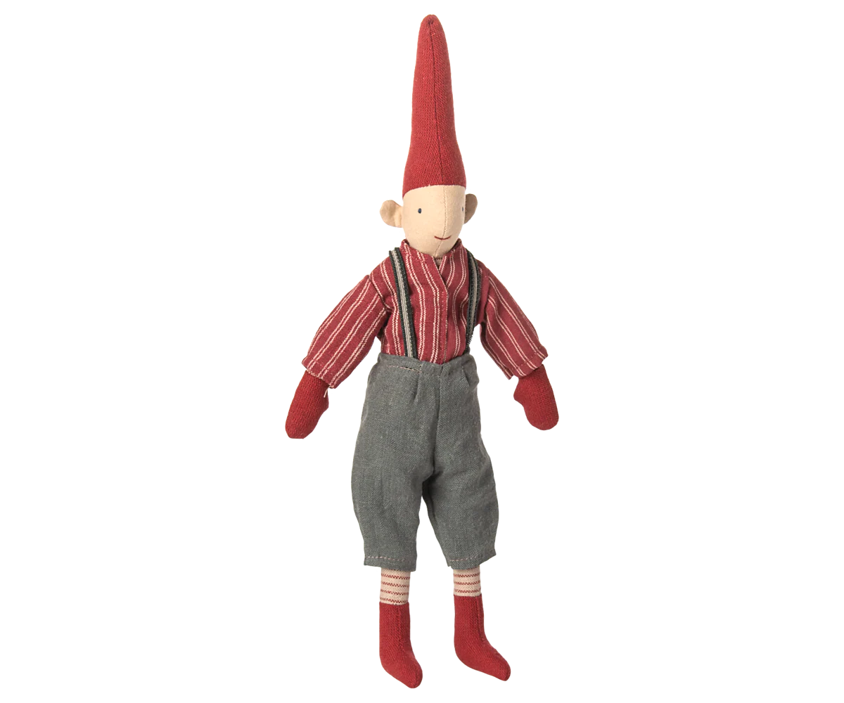 Nisse, str. 2 - Dreng - Rød skjorte, Maileg