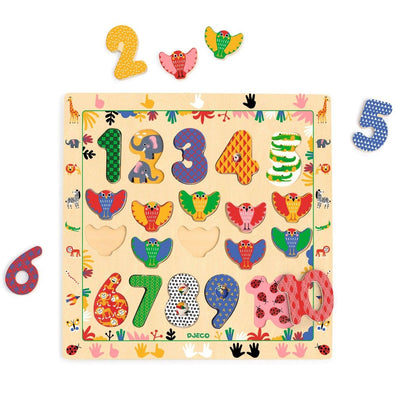 Træpuslespil, 1-10, Djeco