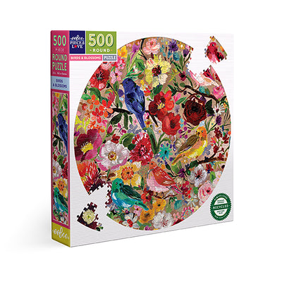 Fugle og Blomster, Puslespil med 500 Brikker, Eeboo