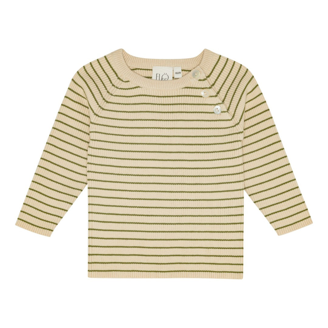 Flye Sweater, Warm Cotton/Green, Flöss