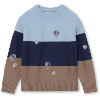 Alon Balloon Pullover, Blue Sandshell Stripe, Fliink