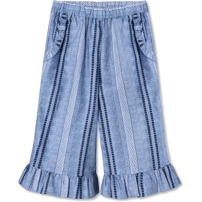 Amie Ruffle Bukser, Navy, Fliink