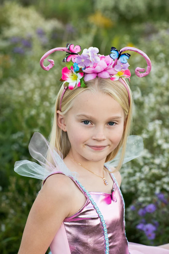 Sommerfugl Kjole med Hårbånd, 5-6 år, Great Pretenders