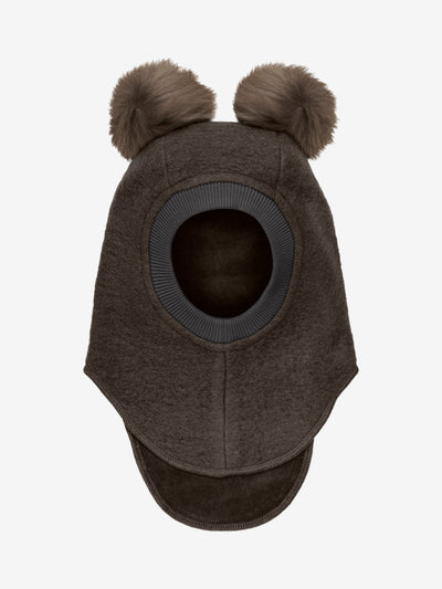 Hue Med pompom'er, Balaclava Brown Melange, Huttelihut