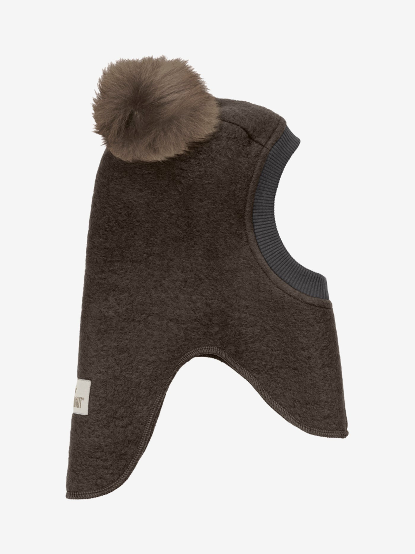 Hue Med pompom'er, Balaclava Brown Melange, Huttelihut