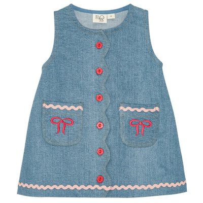 Denimkjole til børn fra Danske Flöss. Tøj til børn, dansk design, skandinavisk design