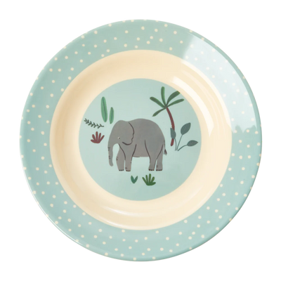 Børnetallerken Dyb, Lys Blå, Jungle Animals, Rice