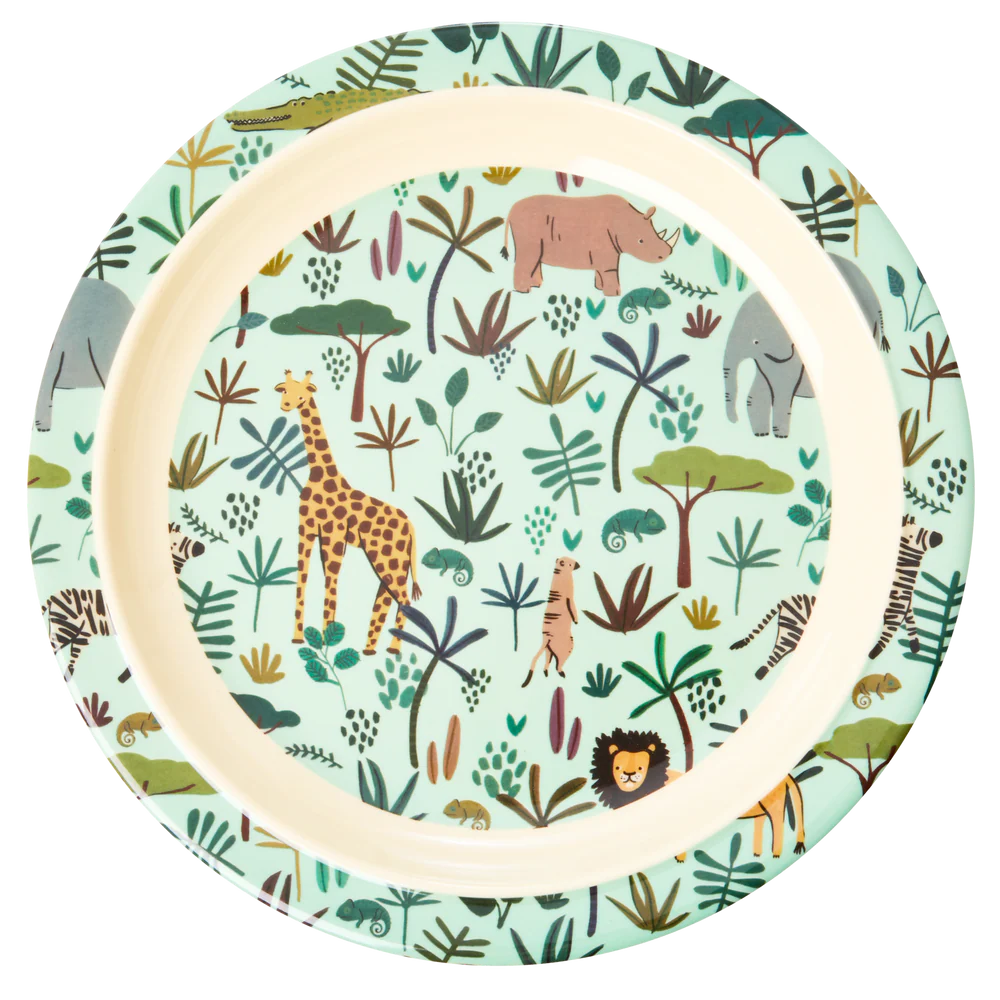 Børnetallerken, Lys Grøn, All Over Jungle, Rice