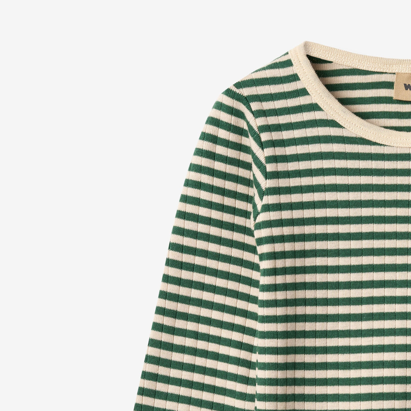 Body L/S Berti, Green Stripe, Wheat