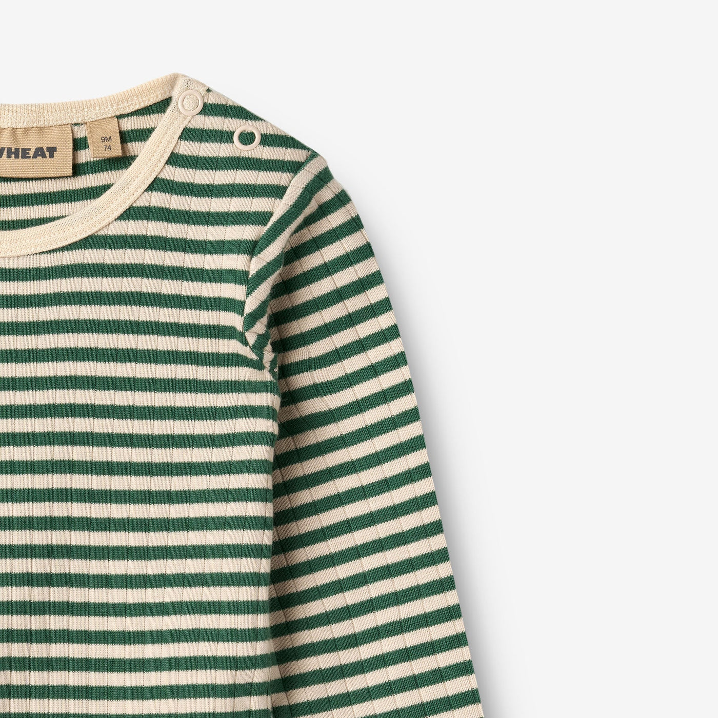 Body L/S Berti, Green Stripe, Wheat