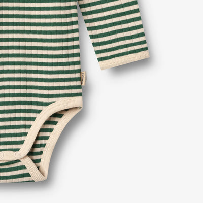 Body L/S Berti, Green Stripe, Wheat