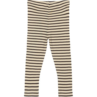 Leggings Modal Stripe, Coffee Bean/Off White, Petit Piao