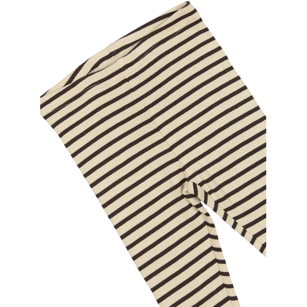Leggings Modal Stripe, Coffee Bean/Off White, Petit Piao