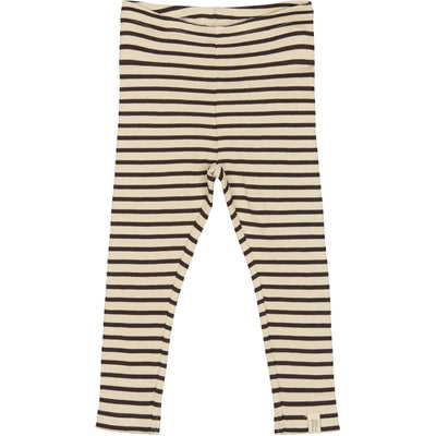 Leggings Modal Stripe, Coffee Bean/Off White, Petit Piao