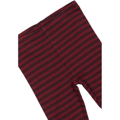 Stribet Leggings, Dark Grape/Biking Red, Petit Piao