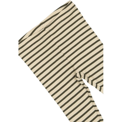 Leggings Modal Stripe, Green Leaf/Off White, Petit Piao