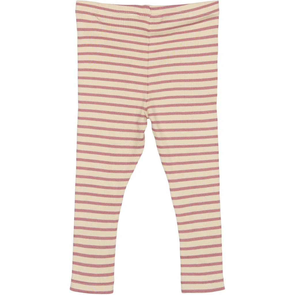 Stribet Leggings, Nostagic Rose/Off White, Petit Piao