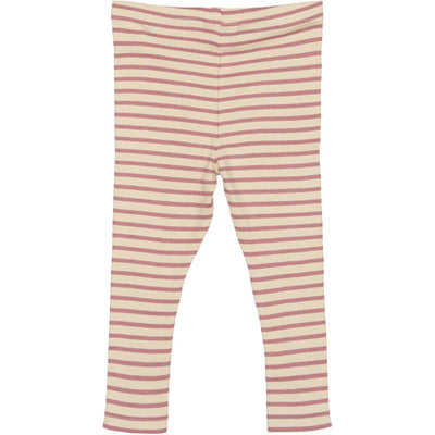 Stribet Leggings, Nostagic Rose/Off White, Petit Piao