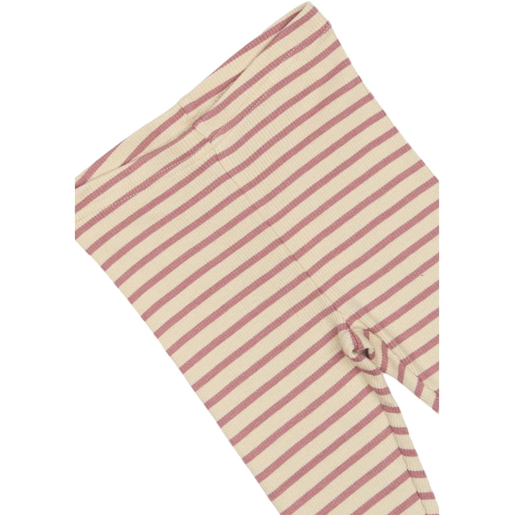 Leggings Modal Stripe, Nostalgic Rose/off white, Petit Piao