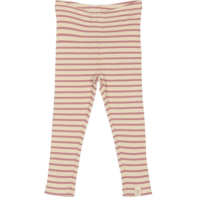 Stribet Leggings, Nostagic Rose/Off White, Petit Piao