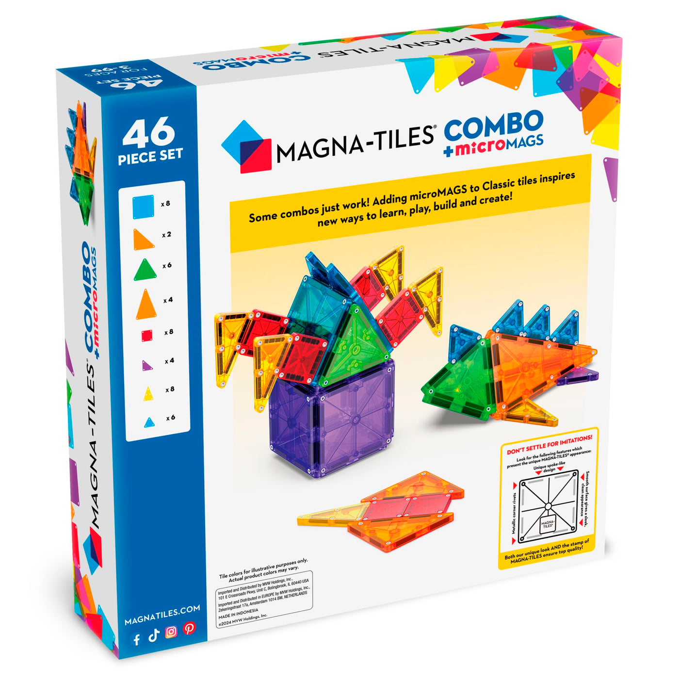 Magna-Tiles micro-MAGS, 46 stk. Combo