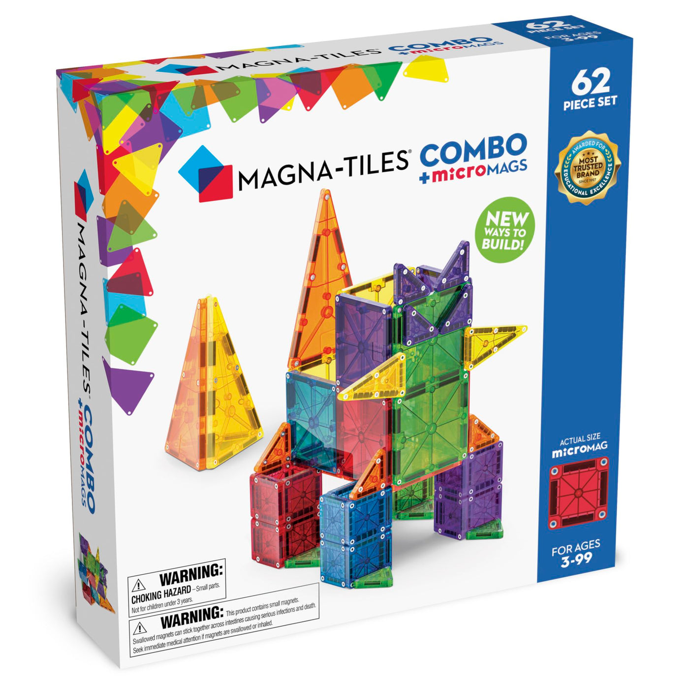 Magna-Tiles micro-MAGS, 62 stk. Combo